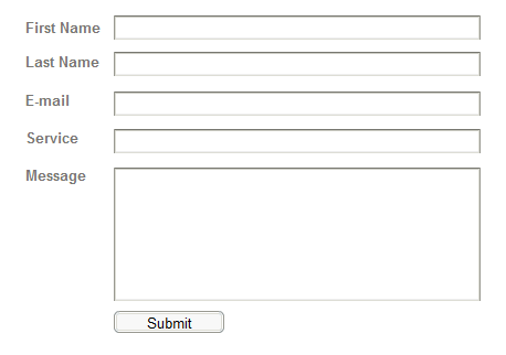 Form with left-aligned labels and vertically stacked input fields