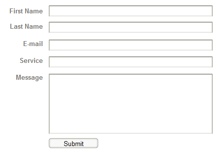 Form with right-aligned labels and vertically stacked input fields