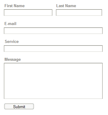 Form with top-aligned labels and input fields with variable stacking